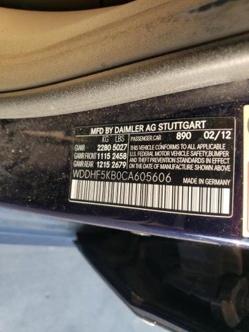Photo 10 from auction – 2012 MERCEDES-BENZ E 350 with VIN WDDHF5KB0CA605606