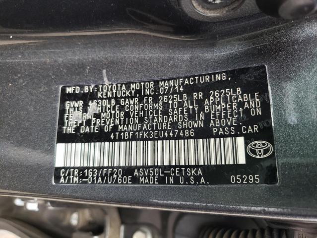 Photo 10 from auction – 2014 TOYOTA CAMRY with VIN 4T1BF1FK3EU447486