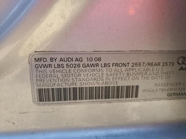 Photo 10 from auction – 2009 AUDI A4 3.2 QUA with VIN WAULK78K49N032579