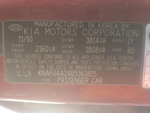 Foto 10 de la subasta – 2011 KIA FORTE EX con VIN KNAFU4A24B5363815