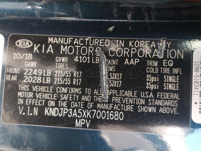 Photo 10 from auction – 2019 KIA SOUL + with VIN KNDJP3A5XK7001680