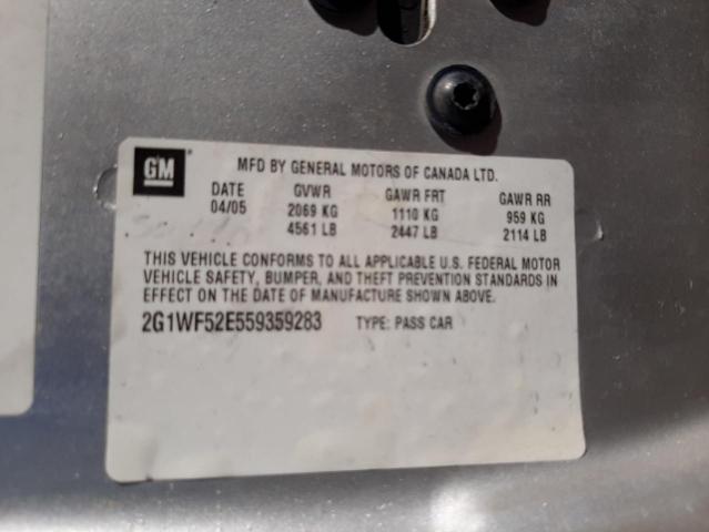 Photo 10 from auction – 2005 CHEVROLET IMPALA with VIN 2G1WF52E559359283