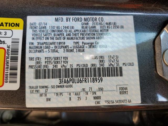 Photo 10 from auction – 2015 FORD FUSION 4D with VIN 3FA6P0LU6FR118959