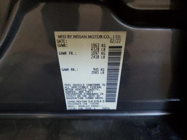 Photo 10 from auction – 2022 NISSAN ALTIMA S with VIN 1N4BL4BV2NN343943