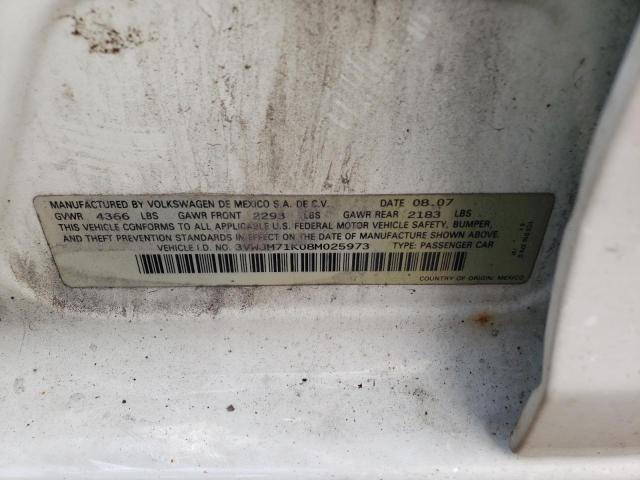 Photo 10 from auction – 2008 VOLKSWAGEN JETTA S with VIN 3VWJM71K08M025973