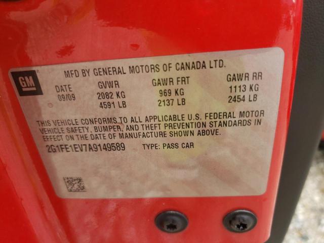 Photo 10 from auction – 2010 CHEVROLET CAMARO LS with VIN 2G1FE1EV7A9149589