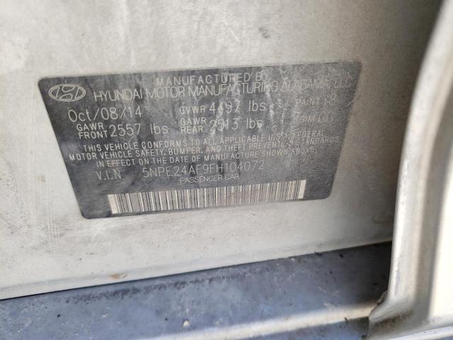 Photo 10 from auction – 2015 HYUNDAI SONATA SE with VIN 5NPE24AF9FH104072