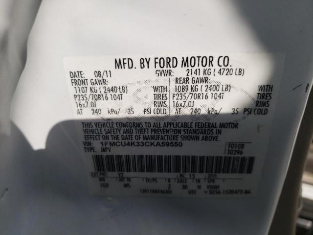 Photo 10 from auction – 2012 FORD ESCAPE HYB with VIN 1FMCU4K33CKA59550