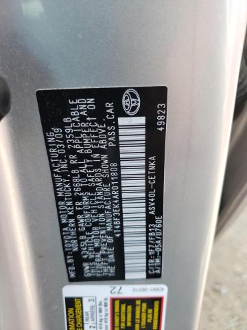 Photo 10 from auction – 2010 TOYOTA CAMRY BASE with VIN 4T4BF3EK4AR011808