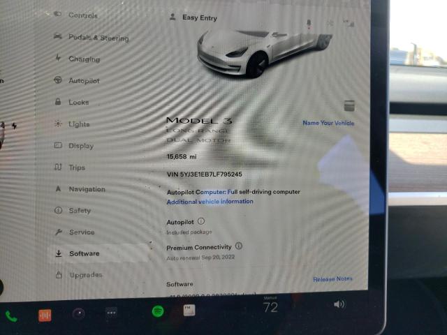 Photo 8 from auction – 2020 TESLA MODEL 3 with VIN 5YJ3E1EB7LF795245