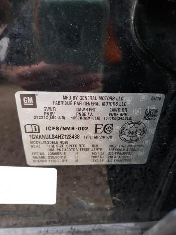 Photo 10 from auction – 2017 GMC ACADIA SLT with VIN 1GKKNULS4HZ123438