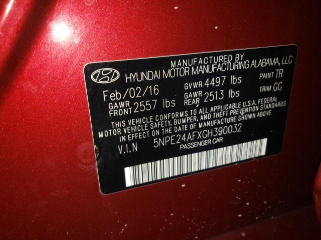 Photo 10 from auction – 2016 HYUNDAI SONATA SE with VIN 5NPE24AFXGH390032
