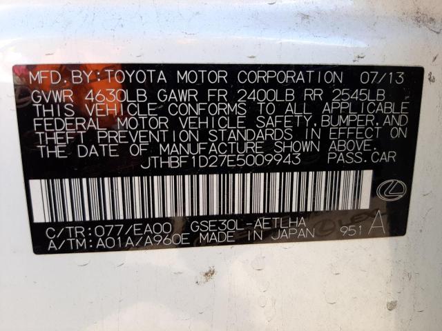 Photo 10 from auction – 2014 LEXUS IS 250 with VIN JTHBF1D27E5009943