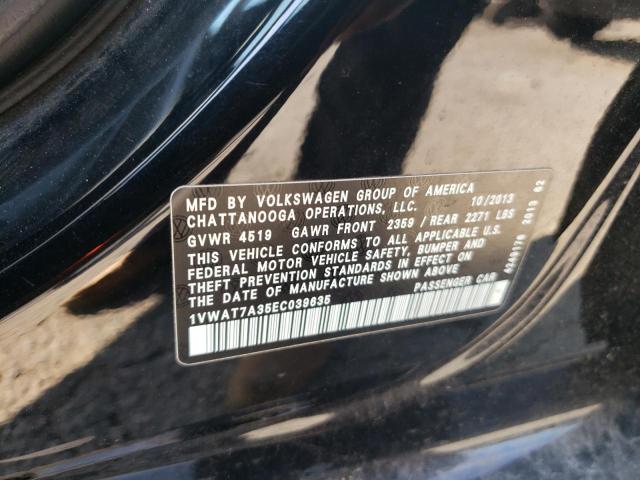 Photo 10 from auction – 2014 VOLKSWAGEN PASSAT S with VIN 1VWAT7A35EC039635