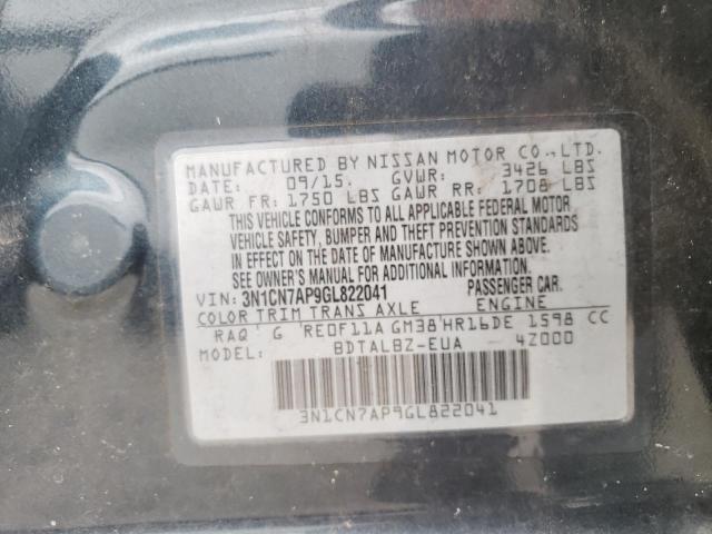 Photo 10 from auction – 2016 NISSAN VERSA with VIN 3N1CN7AP9GL822041