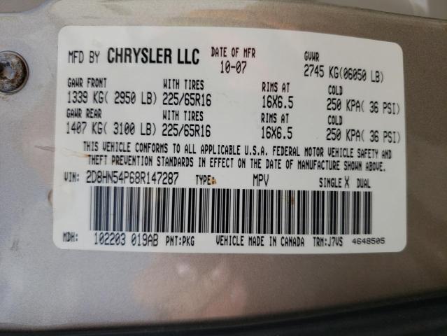 Photo 10 from auction – 2008 DODGE GRAND CARA with VIN 2D8HN54P68R147287