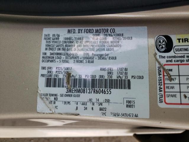 Photo 10 from auction – 2007 MERCURY MILAN PREM with VIN 3MEHM08137R604655