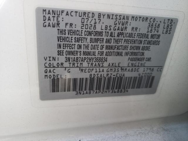 Photo 10 from auction – 2017 NISSAN SENTRA S with VIN 3N1AB7AP2HY368834