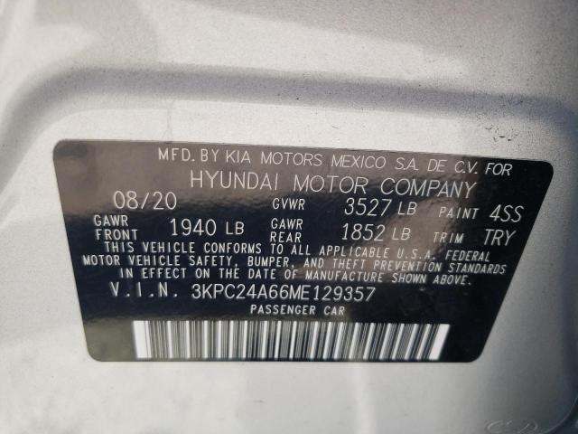 Photo 10 from auction – 2021 HYUNDAI ACCENT SE with VIN 3KPC24A66ME129357