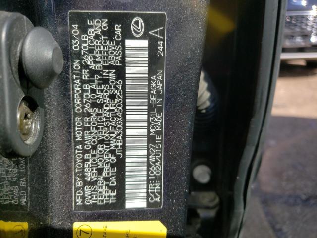 Foto 10 de la subasta – 2004 LEXUS ES 330 con VIN JTHBA30GX45032546