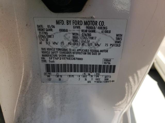 Photo 10 from auction – 2006 FORD F250 SUPER with VIN 1FTNF21576ED87880
