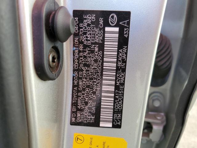 Photo 10 from auction – 2004 LEXUS ES 330 with VIN JTHBA30G445042926