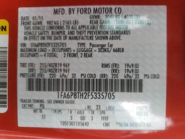 Photo 10 from auction – 2015 FORD MUSTANG with VIN 1FA6P8TH2F5335705