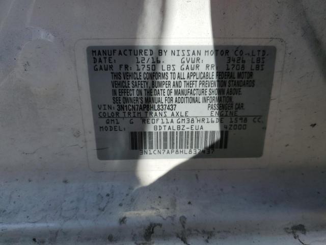 Photo 10 from auction – 2017 NISSAN VERSA S with VIN 3N1CN7AP8HL837437