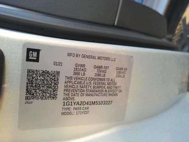 Photo 10 from auction – 2021 CHEVROLET CORVETTE S with VIN 1G1YA2D41M5103227