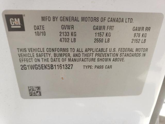 Photo 10 from auction – 2011 CHEVROLET IMPALA LT with VIN 2G1WG5EK5B1161327