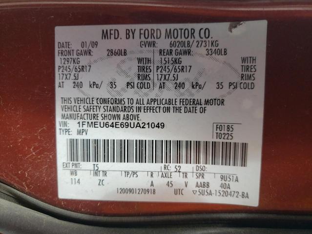 Photo 10 from auction – 2009 FORD EXPLORER E with VIN 1FMEU64E69UA21049