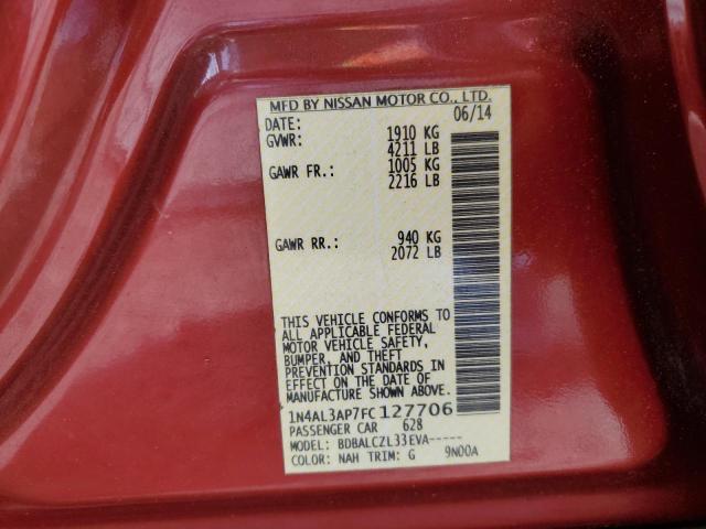Photo 10 from auction – 2015 NISSAN ALTIMA 2.5 with VIN 1N4AL3AP7FC127706