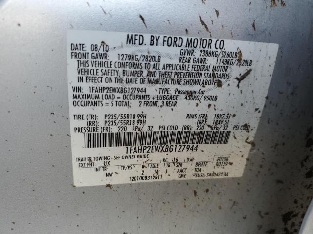 Photo 10 from auction – 2011 FORD TAURUS SEL with VIN 1FAHP2EWXBG127944