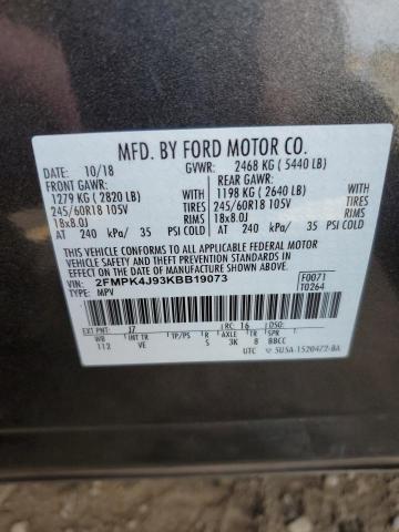 Photo 10 from auction – 2019 FORD EDGE SEL with VIN 2FMPK4J93KBB19073