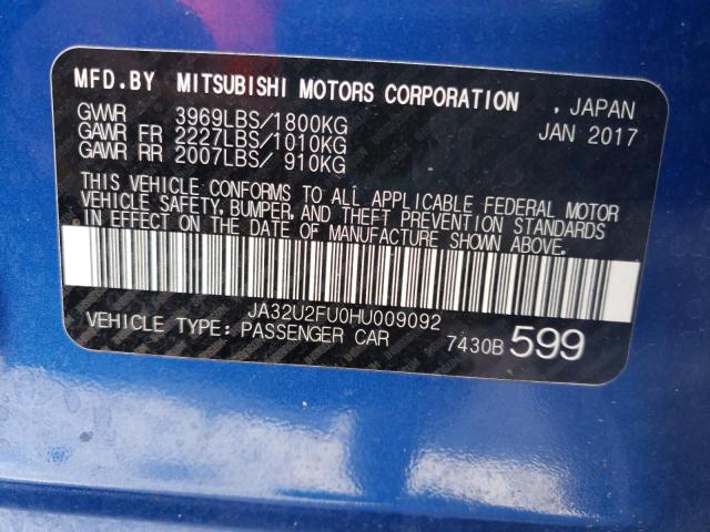 Photo 10 from auction – 2017 MITSUBISHI LANCER ES with VIN JA32U2FU0HU009092