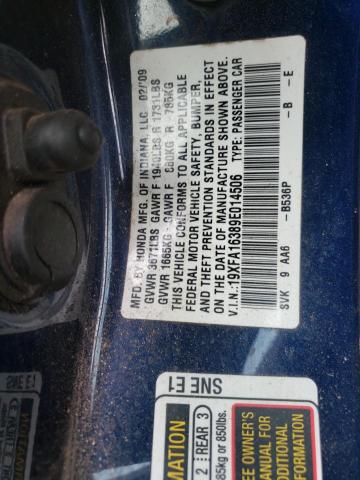 Photo 10 from auction – 2009 HONDA CIVIC VP with VIN 19XFA16389E014506