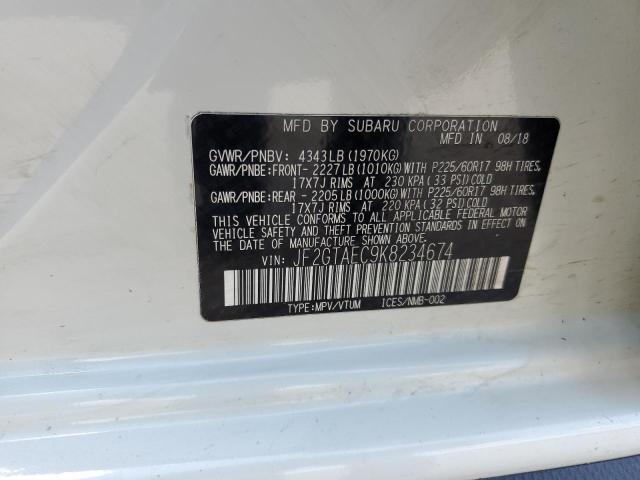 Photo 10 from auction – 2019 SUBARU CROSSTREK with VIN JF2GTAEC9K8234674
