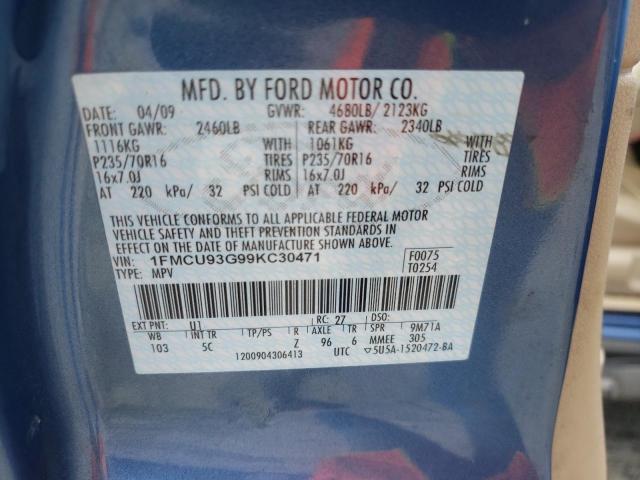 Photo 10 from auction – 2009 FORD ESCAPE with VIN 1FMCU93G99KC30471