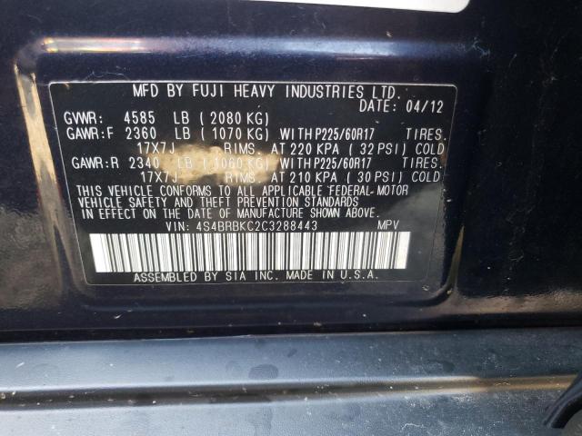 Снимка 10 от търг – 2012 SUBARU OUTBACK 2. с VIN 4S4BRBKC2C3288443