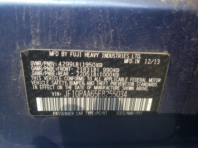 Photo 10 from auction – 2014 SUBARU IMPREZA with VIN JF1GPAA65E8255034