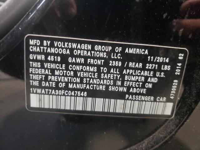 Photo 10 from auction – 2015 VOLKSWAGEN PASSAT S with VIN 1VWAT7A30FC047546