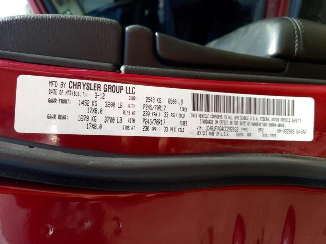 Photo 10 from auction – 2012 JEEP GRAND CHER with VIN 1C4RJFAG4CC292032