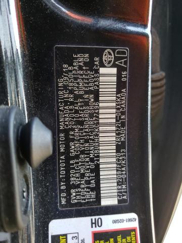 Photo 10 from auction – 2019 TOYOTA COROLLA L with VIN 2T1BURHE2KC177496