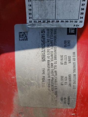 Photo 10 from auction – 2010 CHEVROLET COBALT 2LT with VIN 1G1AF5F57A7218926