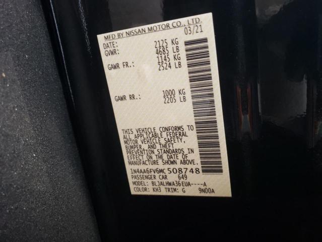 Photo 10 from auction – 2021 NISSAN MAXIMA PLA with VIN 1N4AA6FV6MC508748