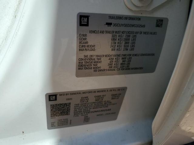 Photo 10 from auction – 2021 CHEVROLET SILVERADO with VIN 3GCUYGED2MG302549