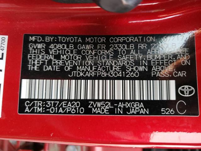 Photo 10 from auction – 2017 TOYOTA PRIUS PRIM with VIN JTDKARFP8H3041260