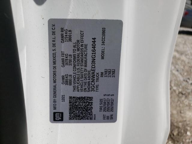 Photo 10 from auction – 2022 CHEVROLET SILVERADO with VIN 3GCNWAED3NG164044
