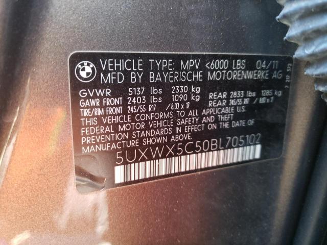 Photo 10 from auction – 2011 BMW X3 XDRIVE2 with VIN 5UXWX5C50BL705102