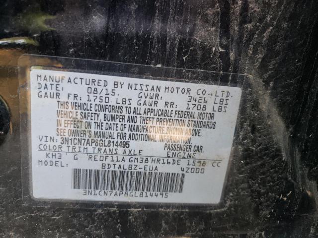 Photo 10 from auction – 2016 NISSAN VERSA S with VIN 3N1CN7AP8GL814495